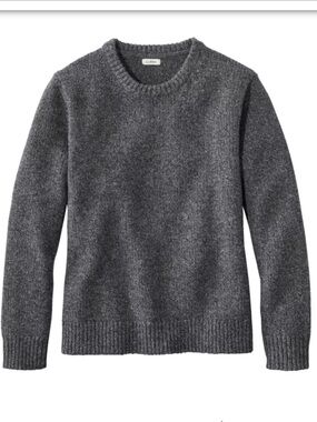 L.L. Bean Women's Classic Ragg Wool Sweater in Charcoal Gray